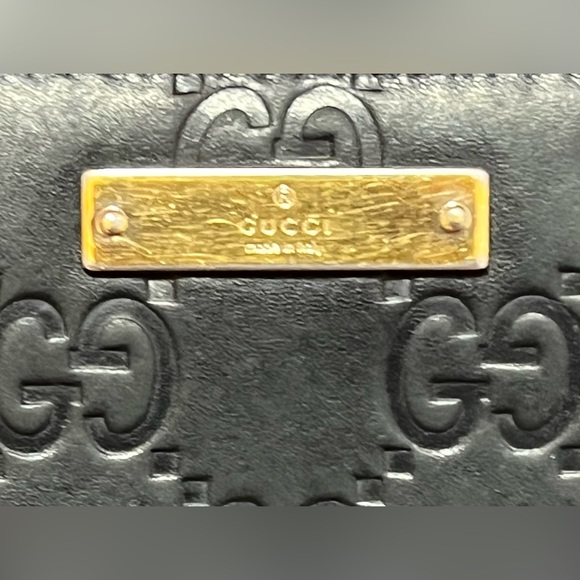 GUCCI AUTHENTIC BLACK EMBOSSED LEATHER ZIPPY WALLET. EUC. - Picture 10 of 10